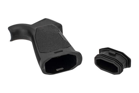 The Strike Industries Enhanced pistol grip 25 degree features internal storage with a rubber endcap